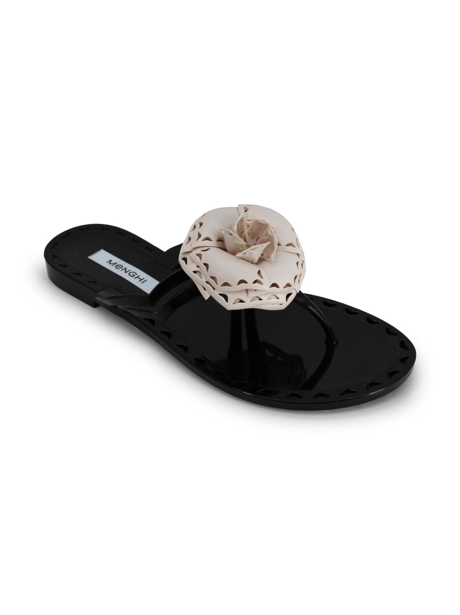 Sandali Flats "Afrodite" MENGHI ME1347PW 130BLACK/IVORY 