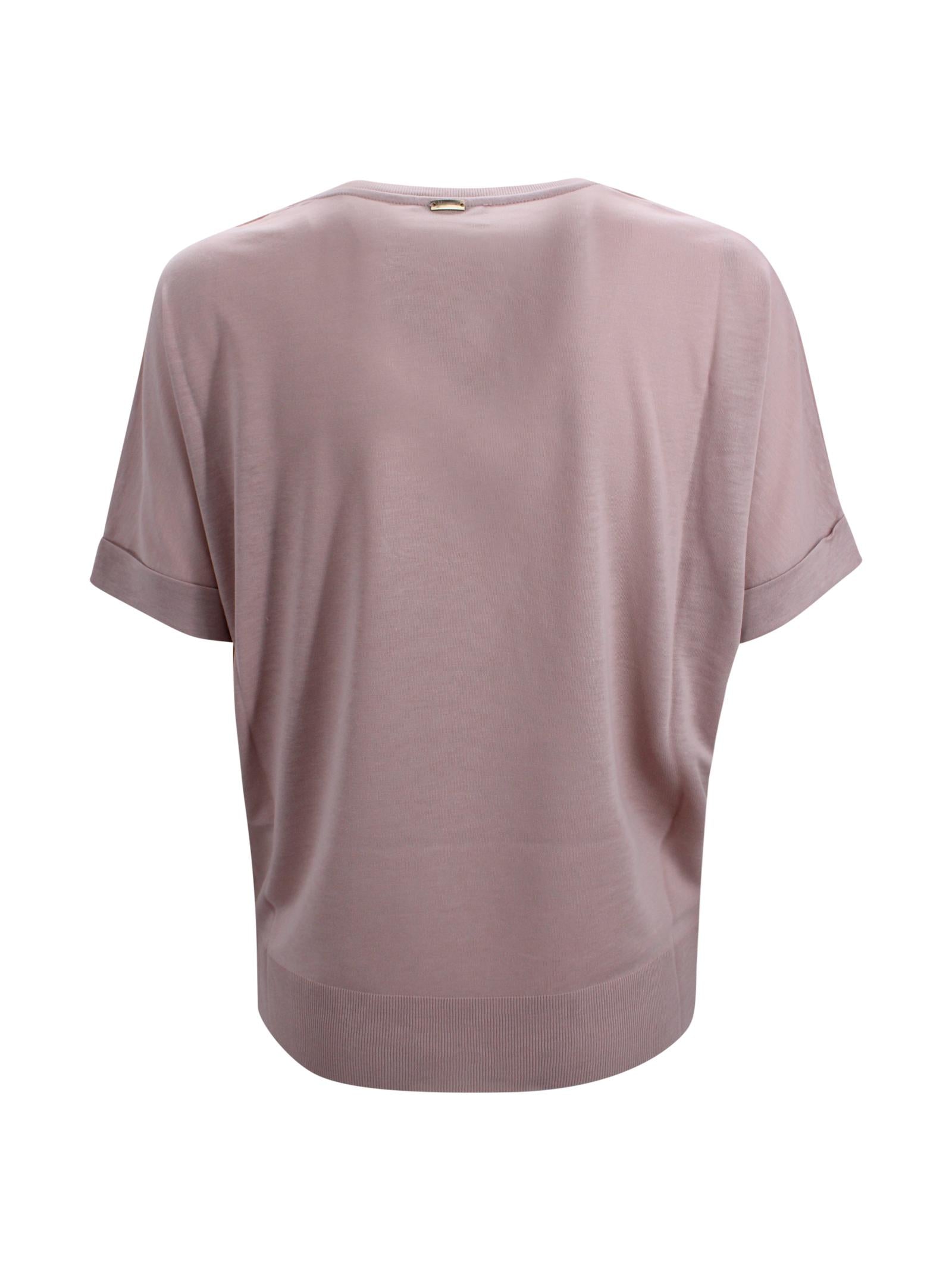 T-shirt rosa con dettagli a righe Herno JG000312D 520564035 