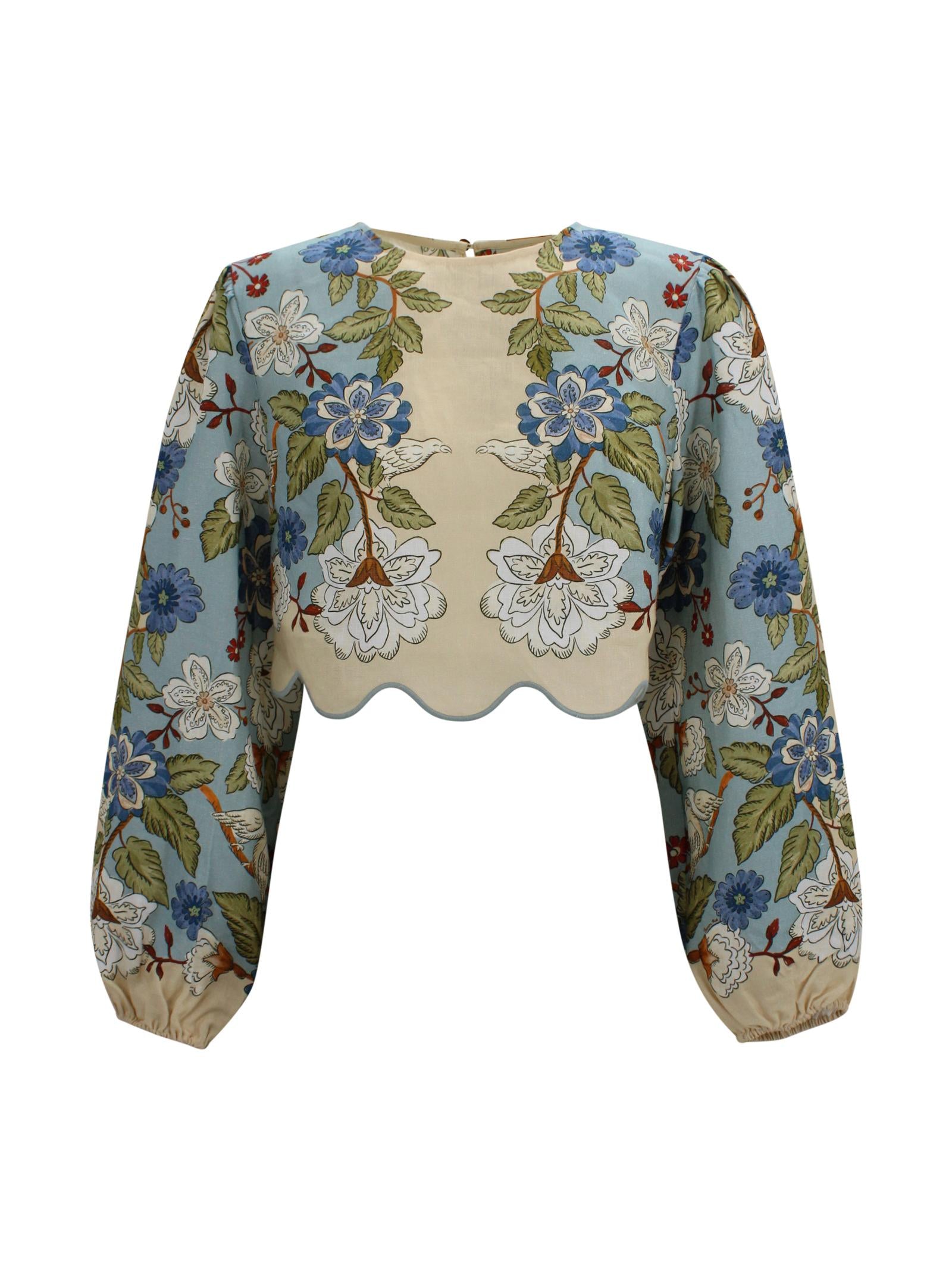 Blusa Garden Scarf con stampa floreale Farm Rio 350502 26046 