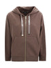 Felpa con cappuccio e nastri logo jacquard