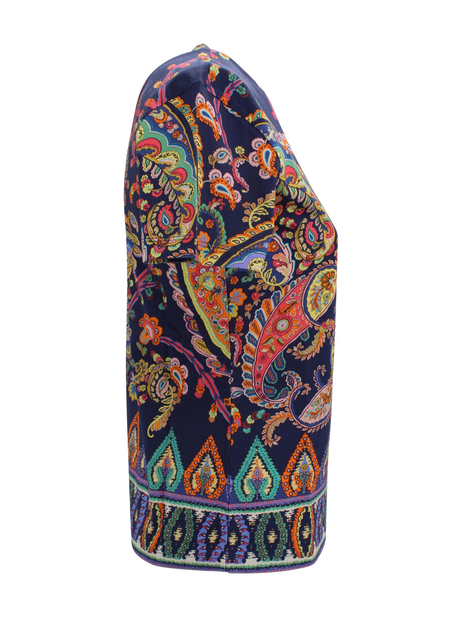 T-shirt girocollo in puro cotone Etro Milano WRMA0006 AKH26X0883 