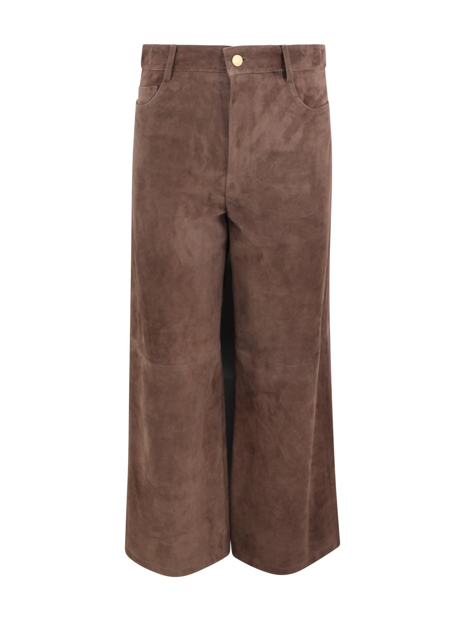 Pantalone Fulmine in pelle scamosciata a vita alta S MAXMARA 1 2619431011600 002 