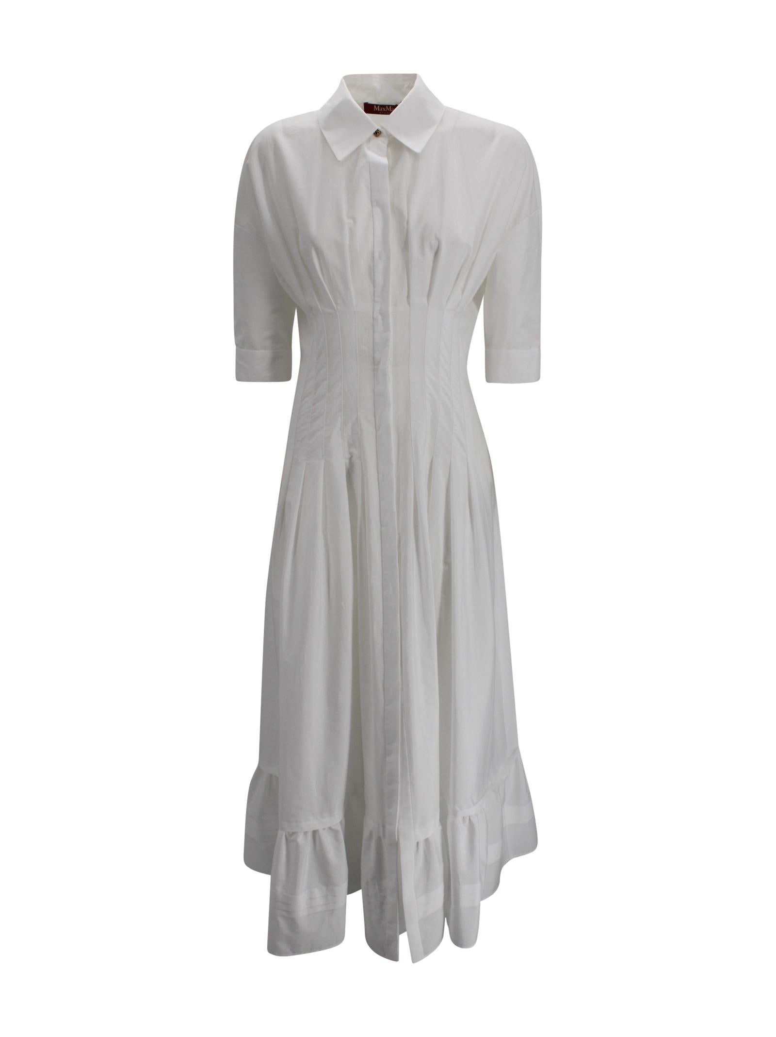 Abito Lungo Fit and Flare in Popeline di Cotone Max Mara Studio 2616221032600 001 