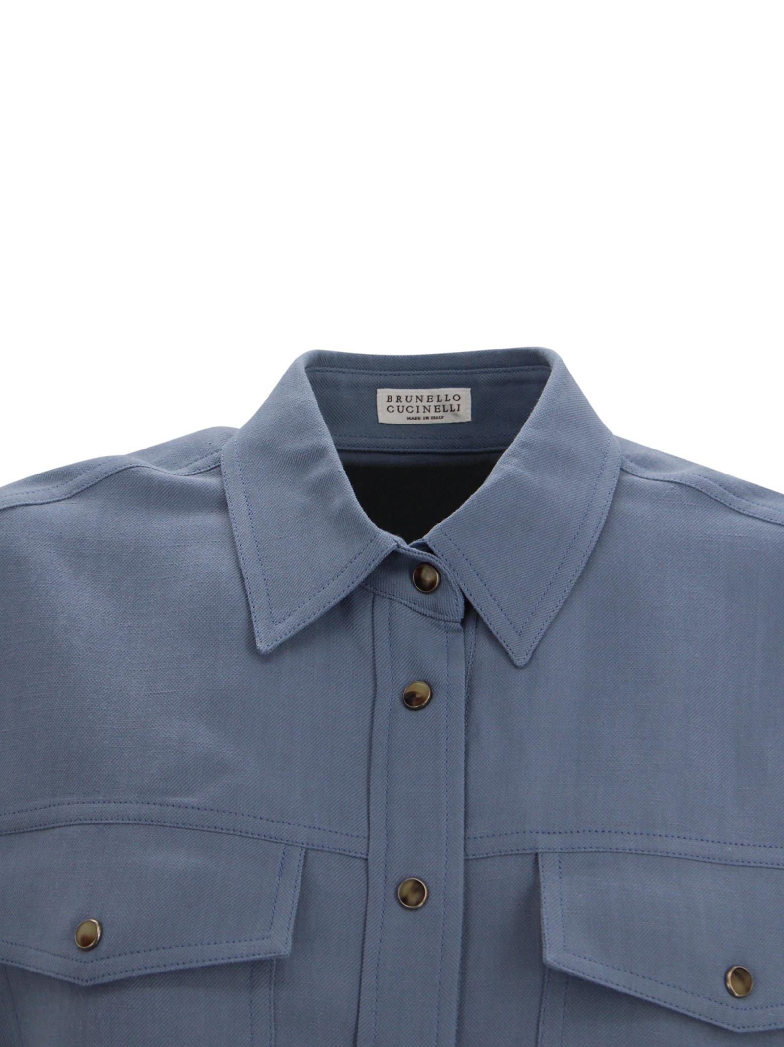 Camicia fluida con tasche applicate Brunello Cucinelli MH126NE406 C9135 