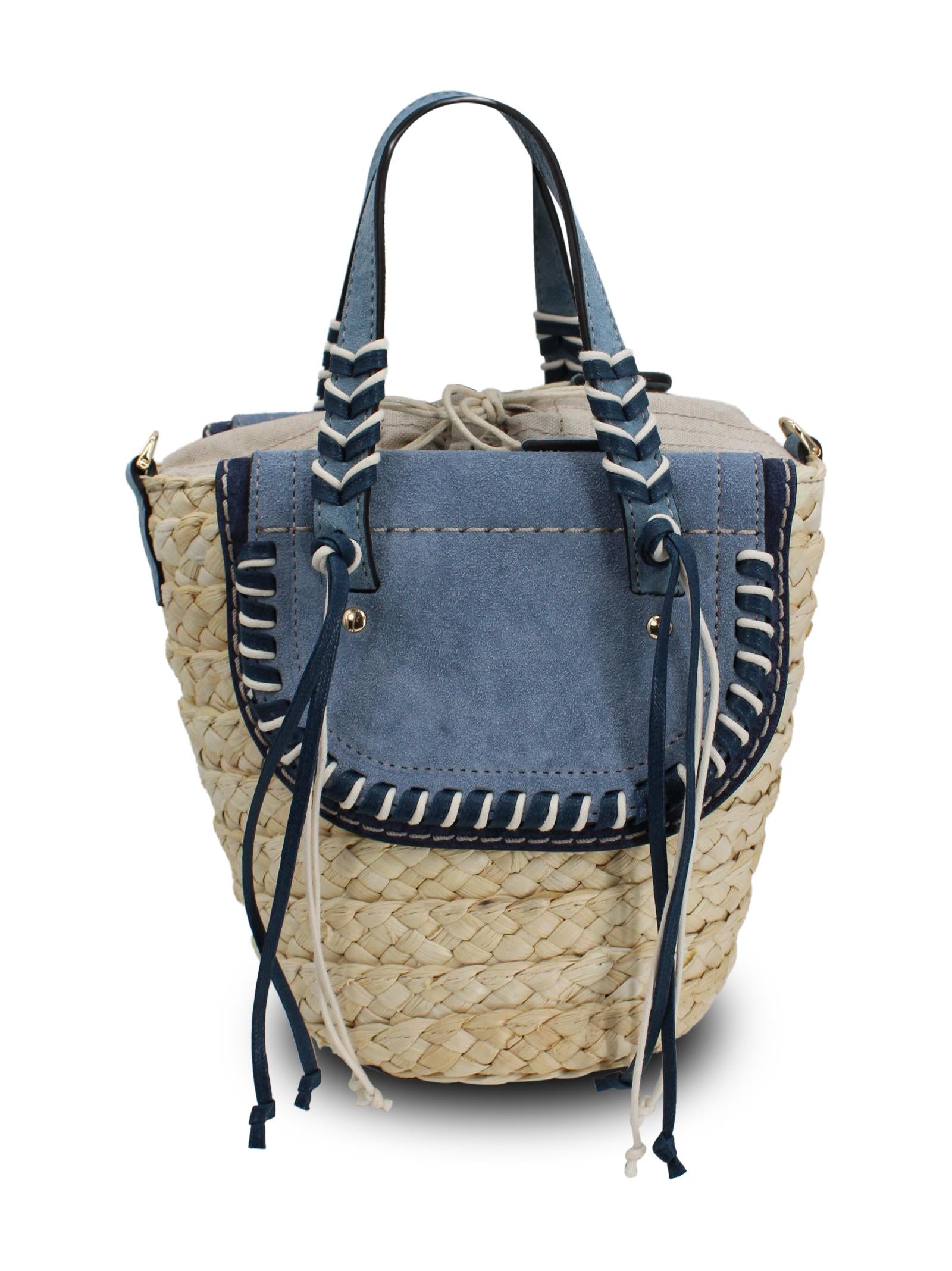 Borsa a secchiello con base intrecciata Cuba Lab HABANERA CUORERIALAVENDER SUEDE 