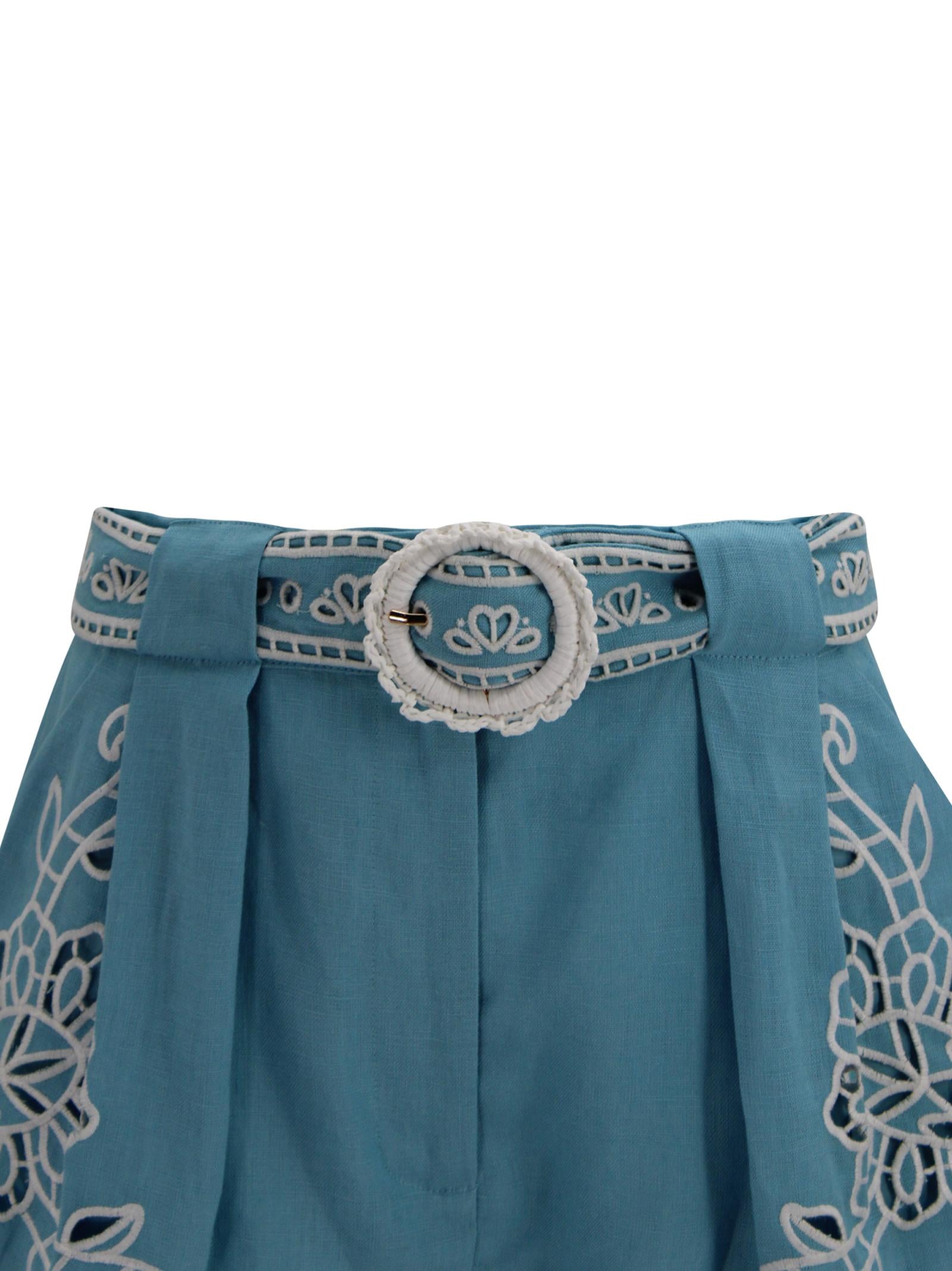 Shorts in lino premium con ricamo Richelieu Farm Rio 349648 L0003 