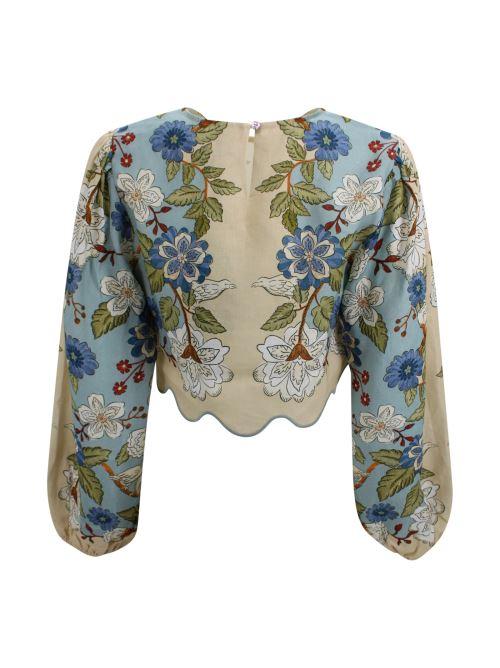 Blusa Garden Scarf con stampa floreale Farm Rio 350502 26046 