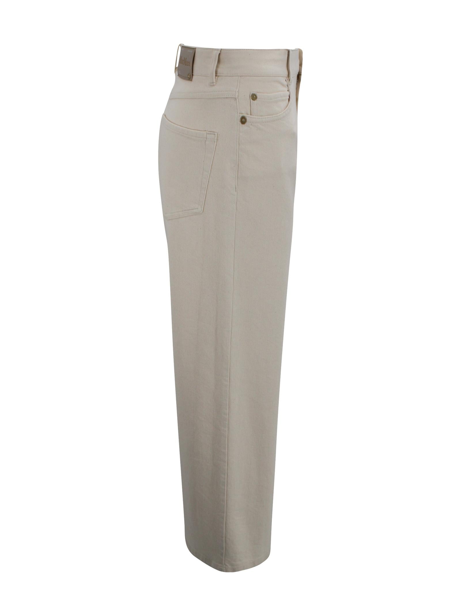Pantalone wide leg in cotone stretch S MAXMARA 1 2619131101600 001 