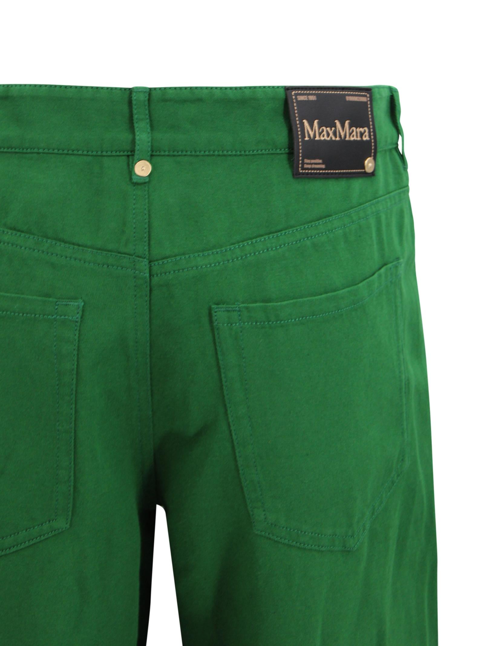 Pantaloni 5 tasche in drill di cotone e lino S MAXMARA 2 2619131083600 003 