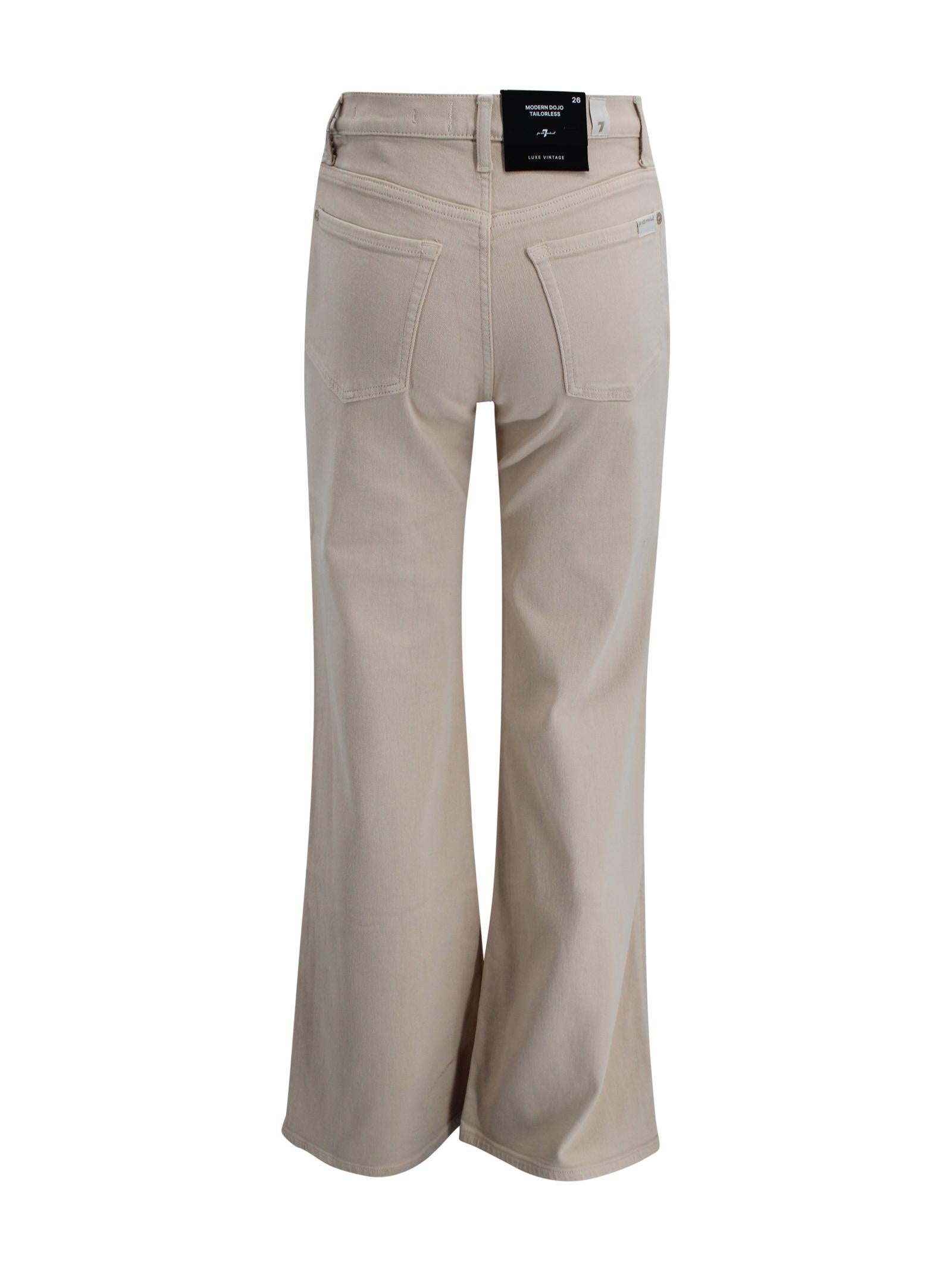 Jeans in denim beige a vita alta 7 FOR ALL MANKIND 7U340C14 U71ZA 