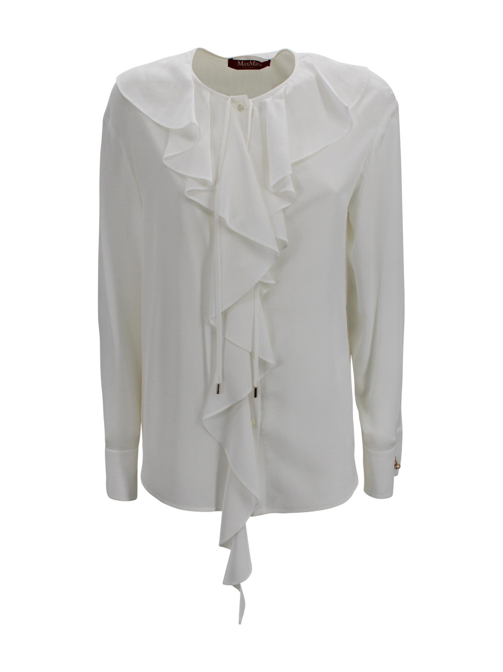 Blusa in seta Mstepica con dettagli a balze Max Mara Studio 2616111031600 008 