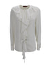 Blusa in seta Mstepica con dettagli a balze