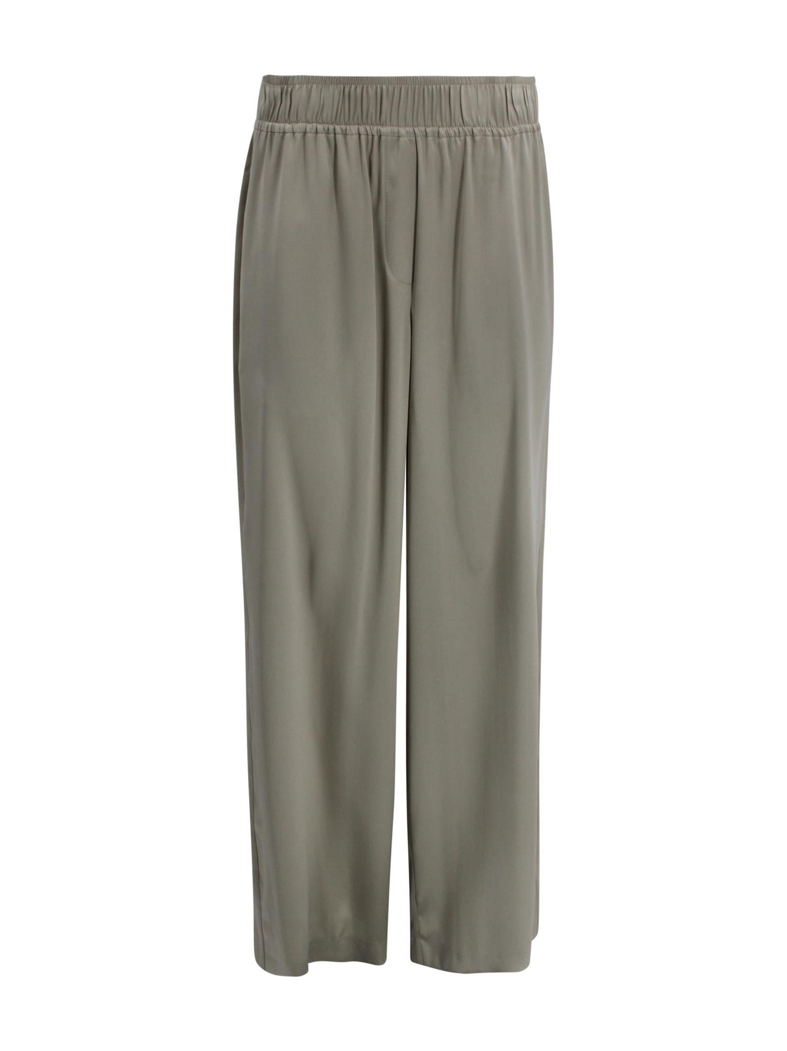 Pantaloni a Gamba Ampia con Finiture in Raso<BR/> Brunello Cucinelli M0C59P8942 C9125 