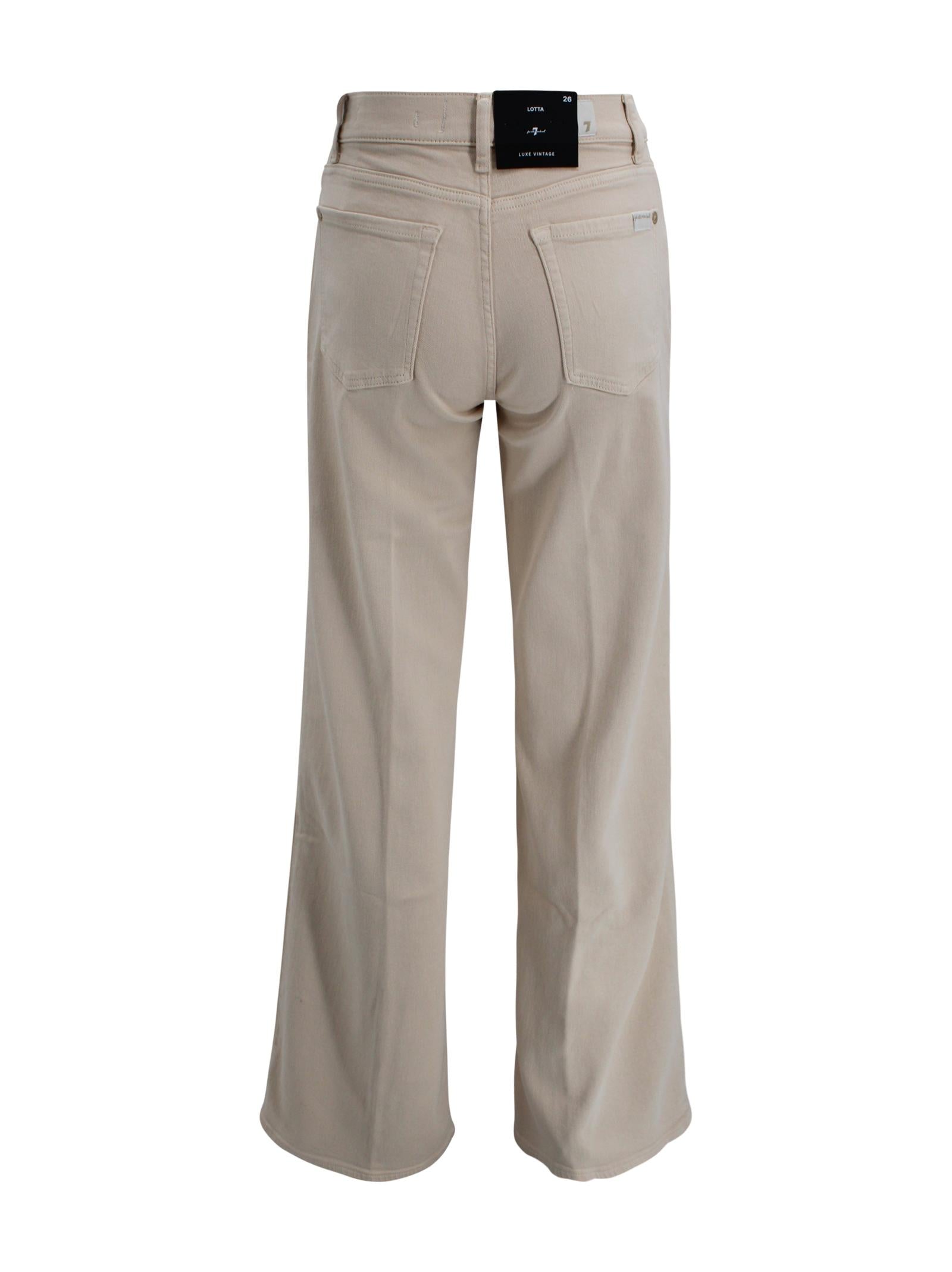 Jeans in cotone a gamba ampia e vita alta 7 FOR ALL MANKIND 7UG20C14 U71ZA 