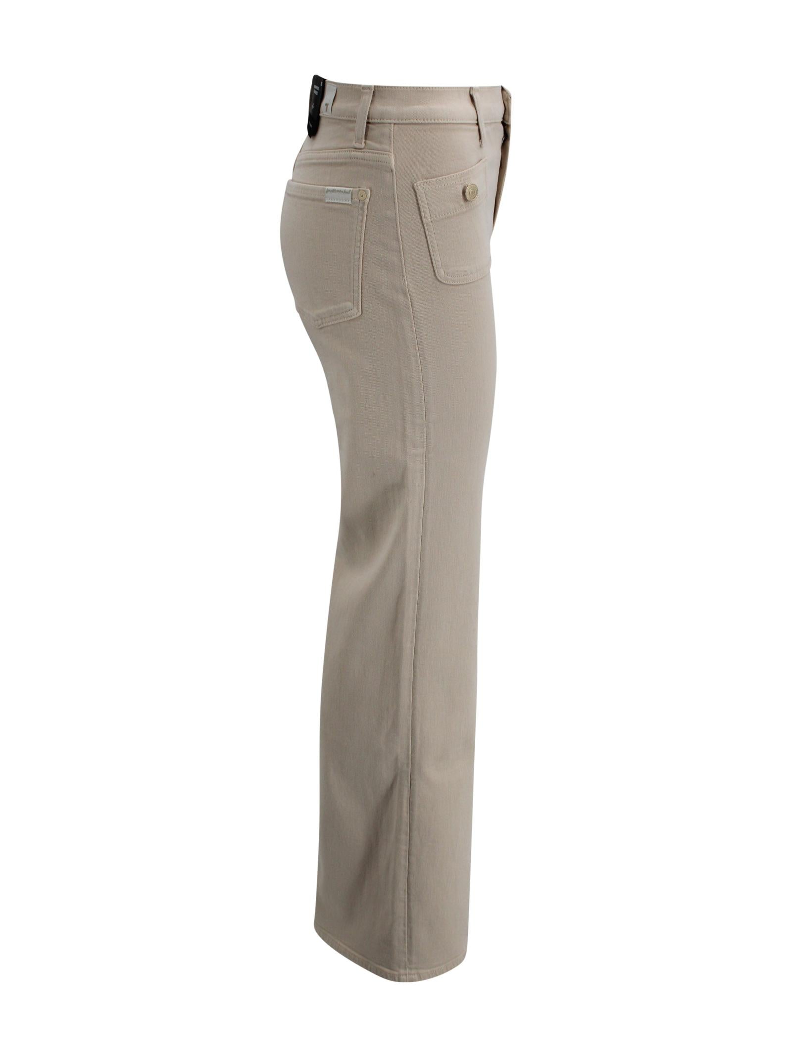 Jeans in denim beige a vita alta 7 FOR ALL MANKIND 7U340C14 U71ZA 