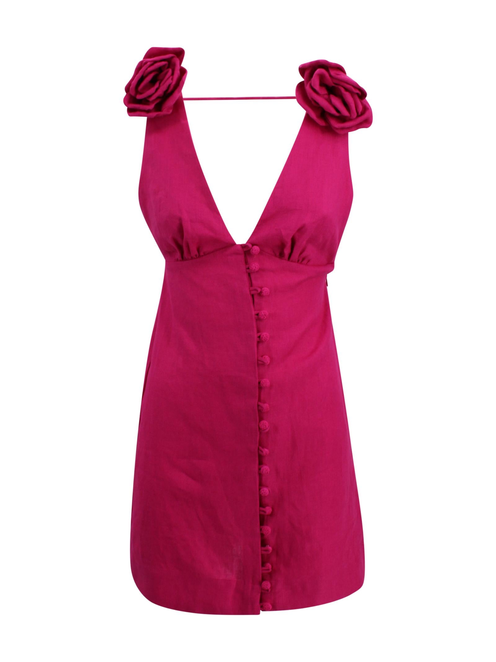 Abito Mini Smanicato con Dettaglio Rose Farm Rio 347757 L0027 