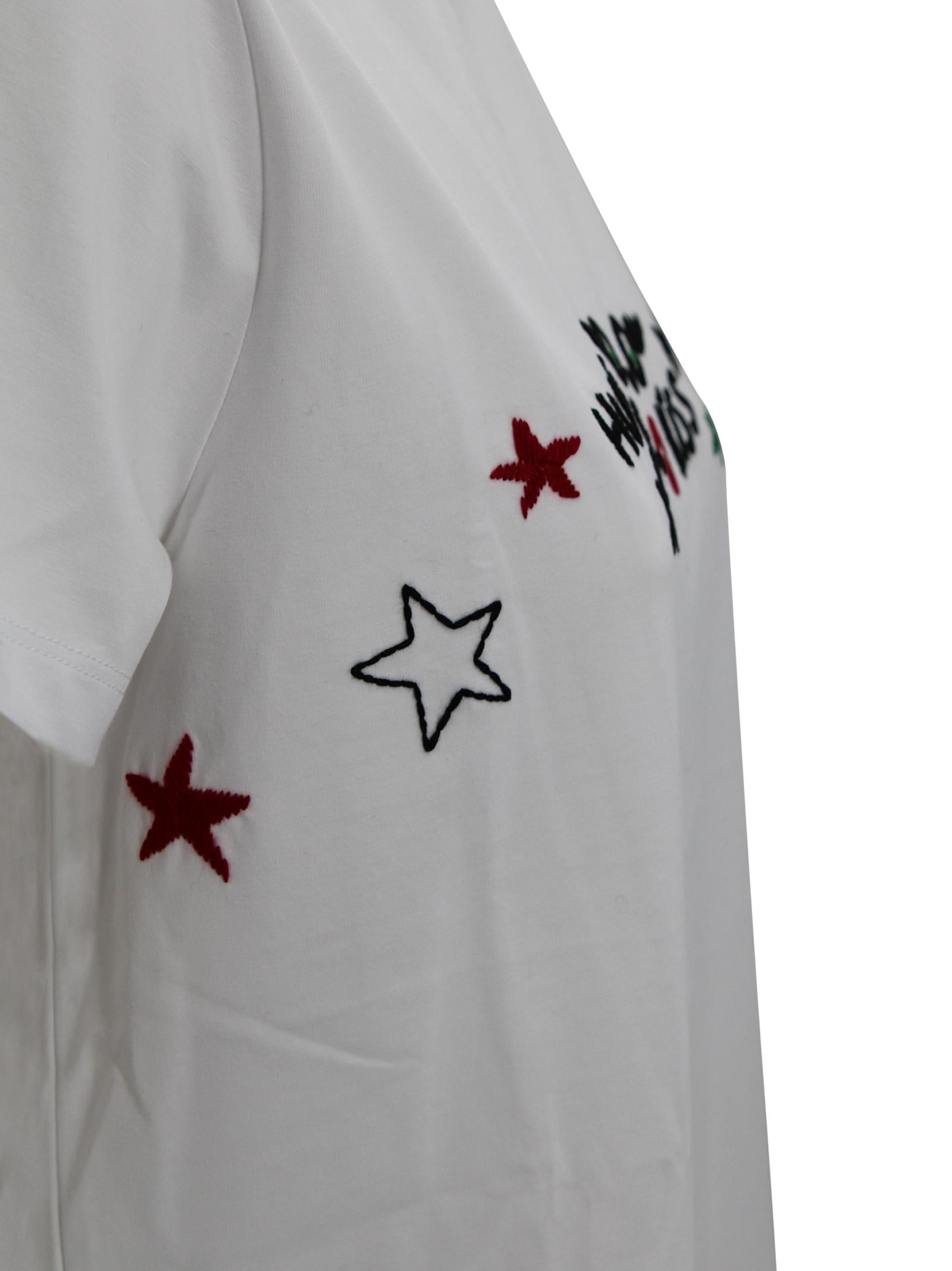 T-shirt a maniche corte con ricamo sul petto<BR/><BR/> P.A.R.O.S.H. D110654R 001 