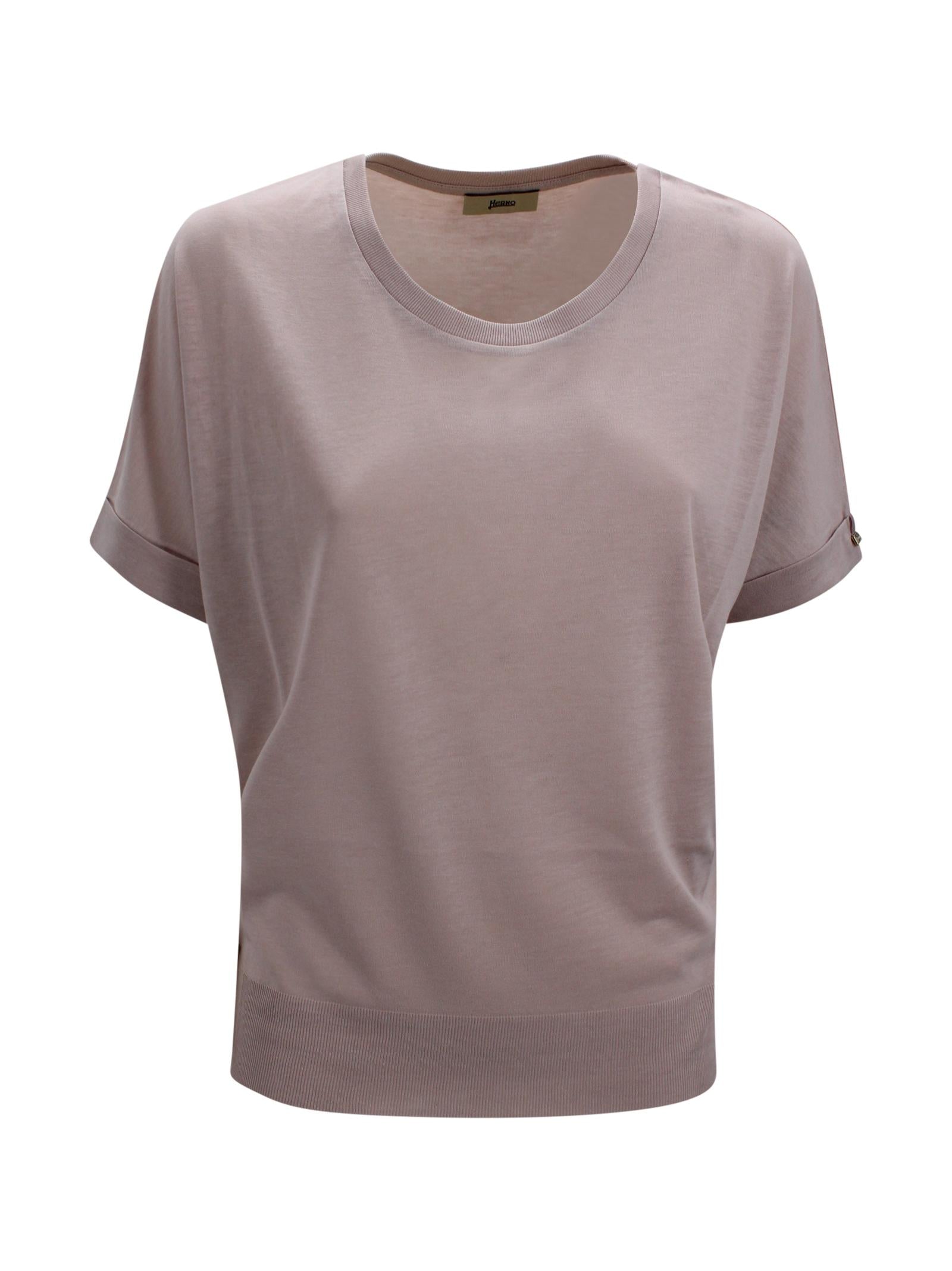 T-shirt rosa con dettagli a righe Herno JG000312D 520564035 