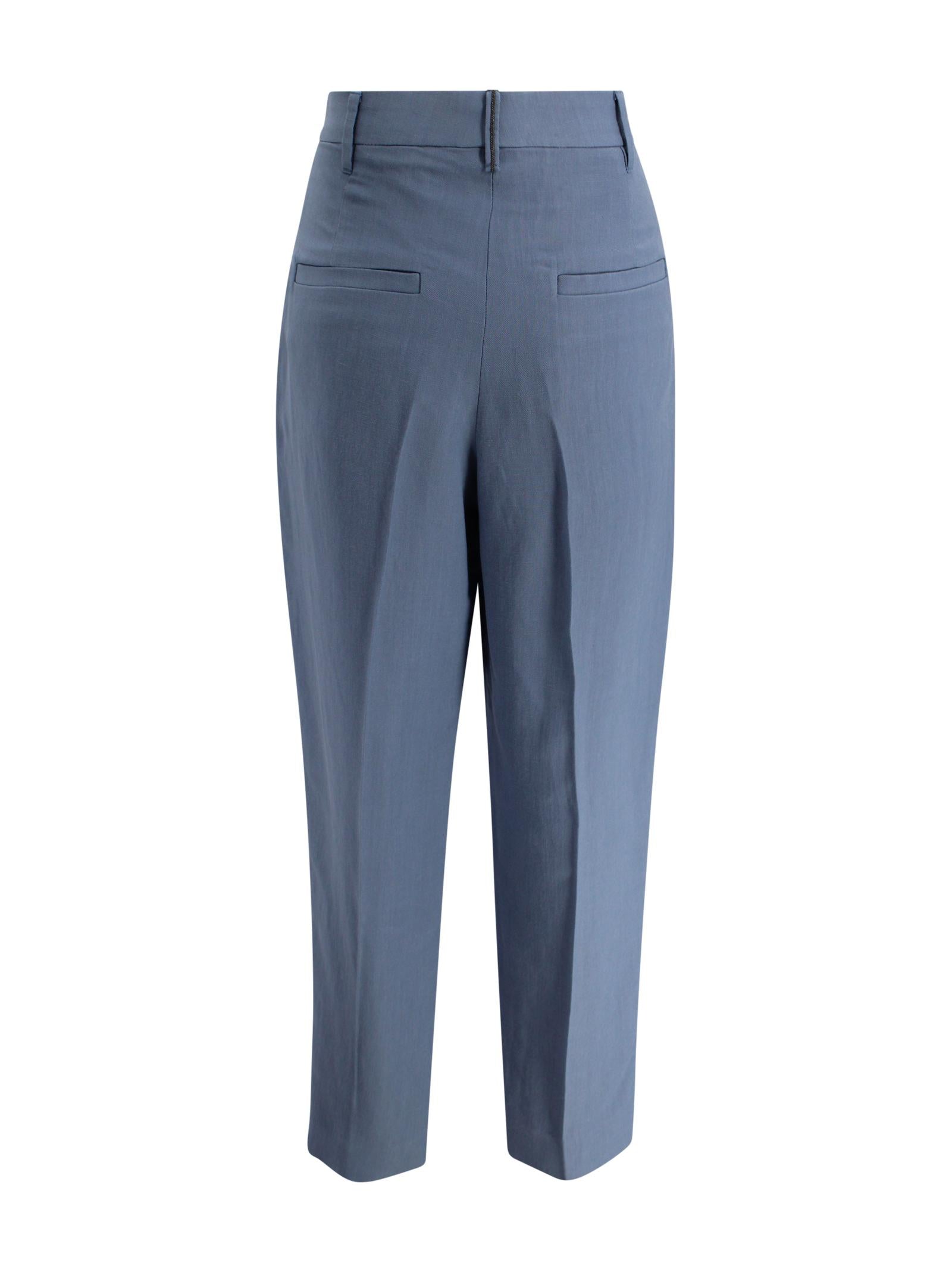 Pantaloni plissettati con passanti Brunello Cucinelli MH126P8292 C9135 
